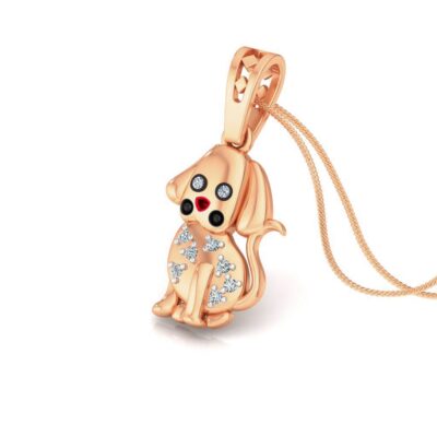 CURIOUS PUP DIAMOND PENDANT