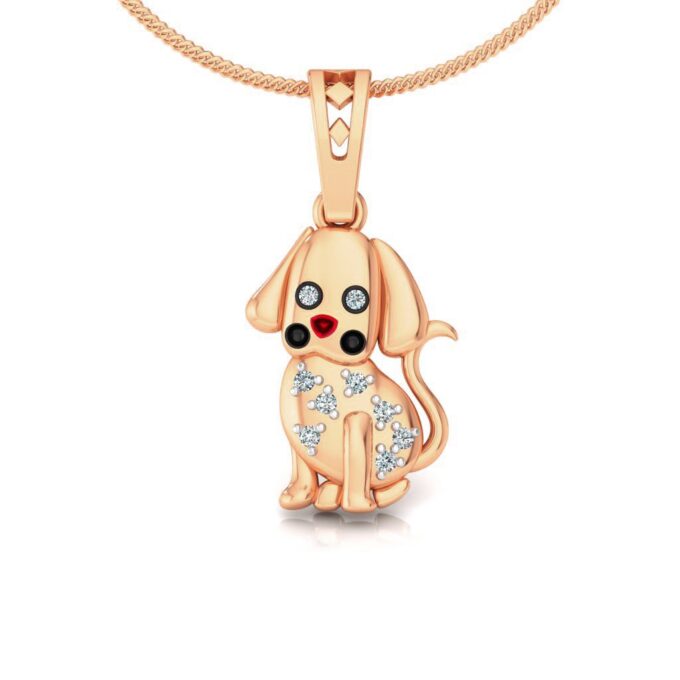 CURIOUS PUP DIAMOND PENDANT