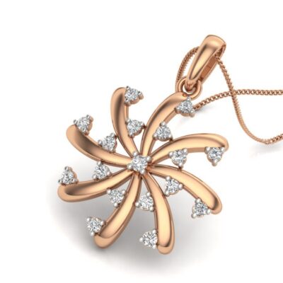 Radiant Sunburst Diamond Pendant