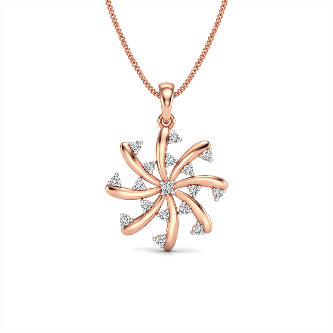 Radiant Sunburst Diamond Pendant