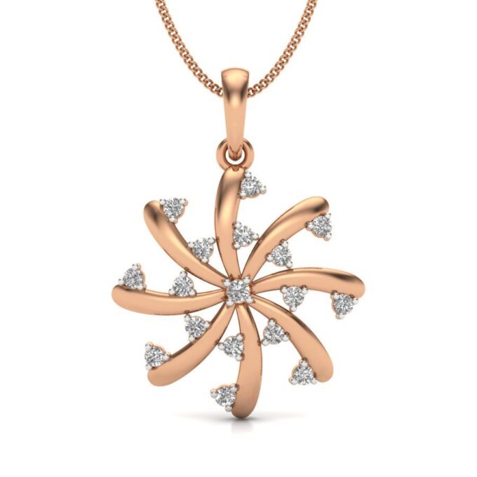 Radiant Sunburst Diamond Pendant