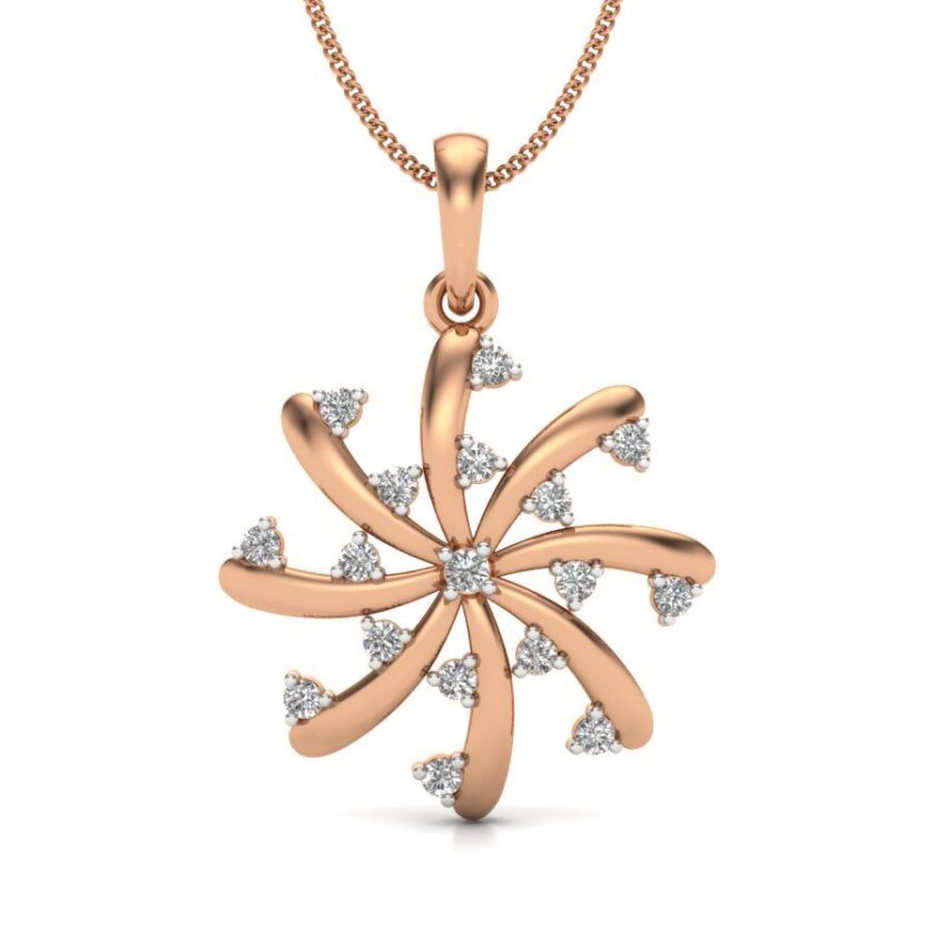 Radiant Sunburst Diamond Pendant - Image 2