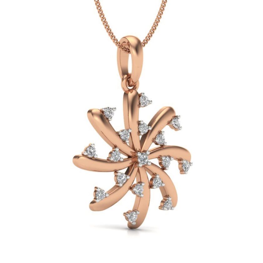 Radiant Sunburst Diamond Pendant - Image 3