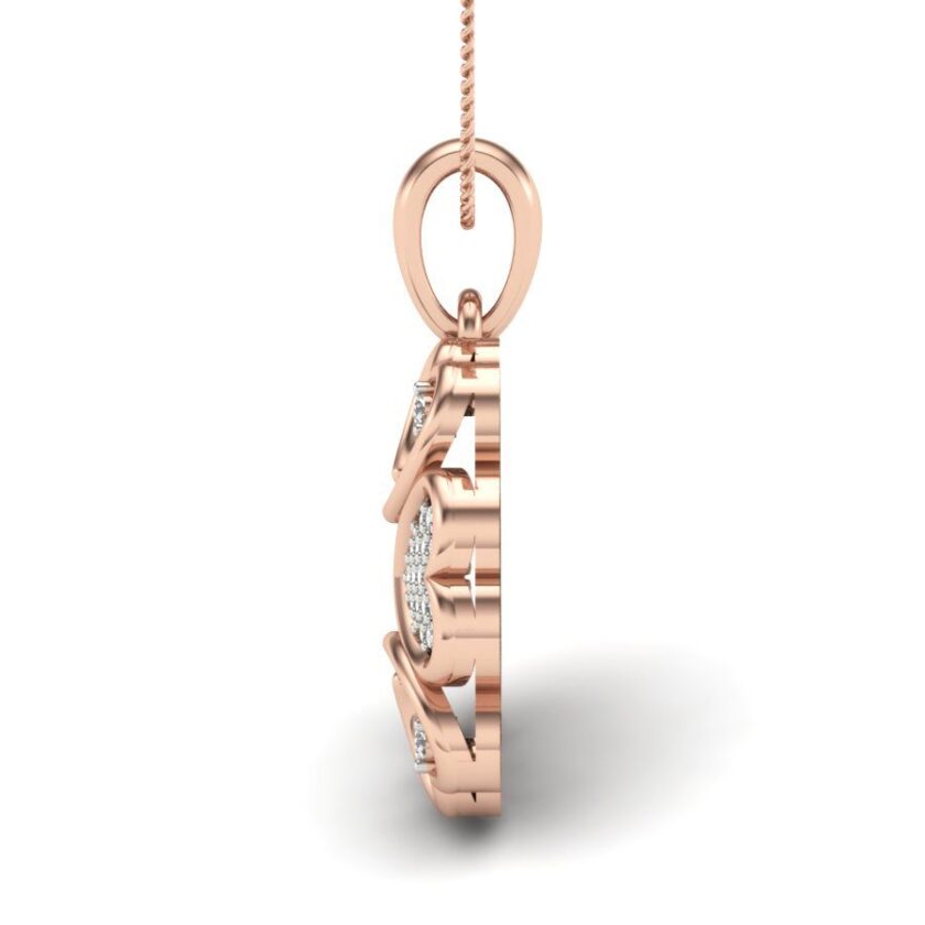 Golden Heart Cluster Diamond Pendant - Image 4