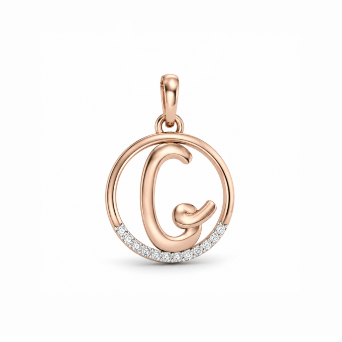 Alphabet G Diamond Pendant