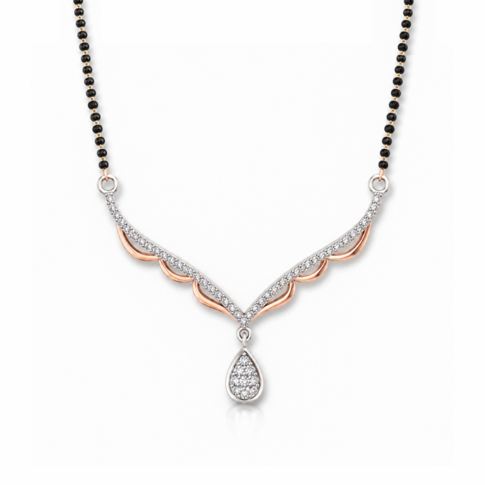 Harmony V-Drop Diamond Mangalsutra Pendant