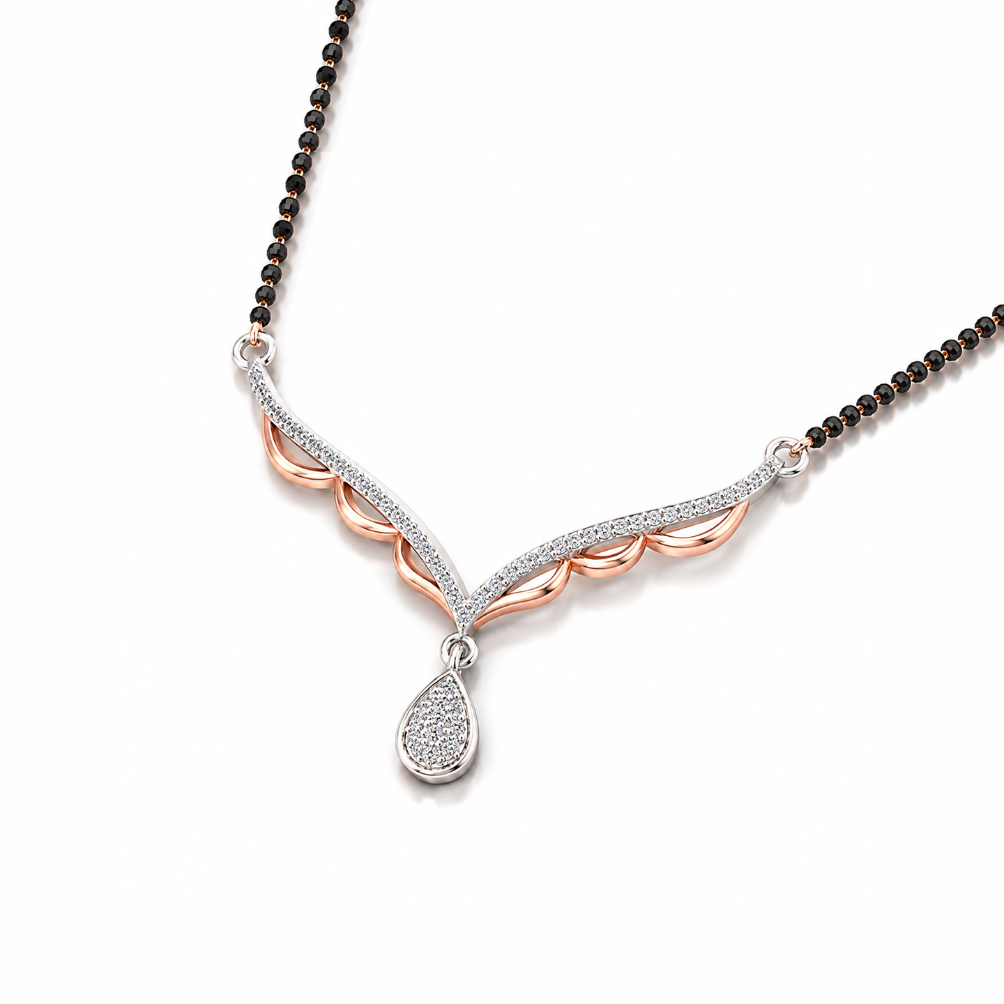 Harmony V-Drop Diamond Mangalsutra Pendant - Image 2