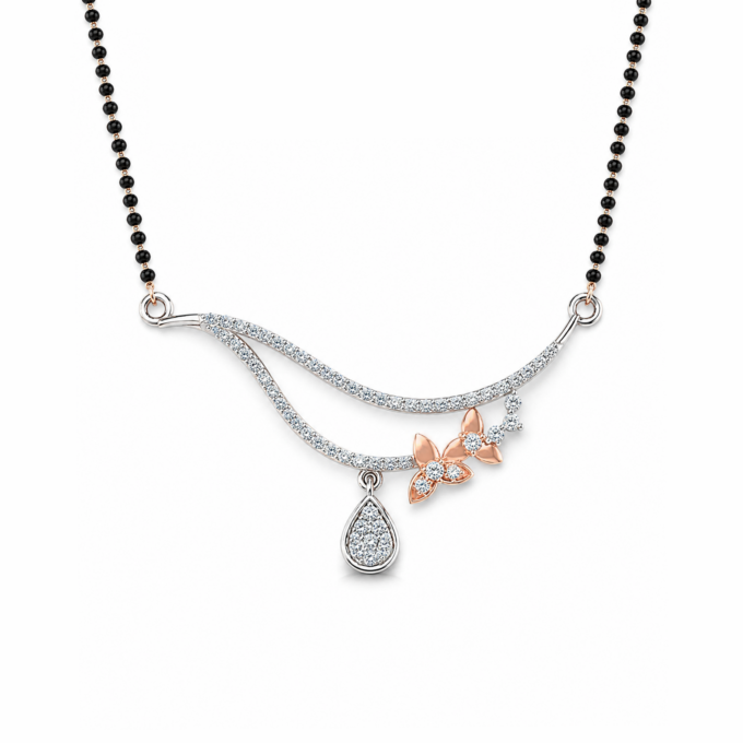 Dual Flow Diamond Mangalsutra Pendant