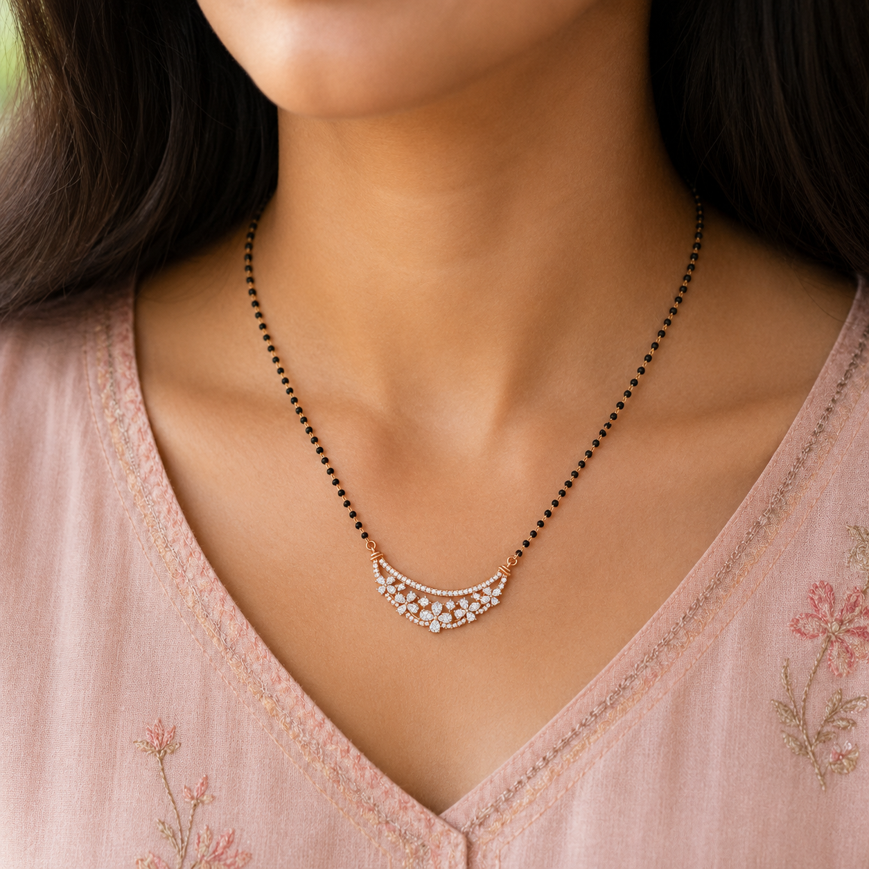Floral Radiance Diamond Tanmania Pendant - Image 2
