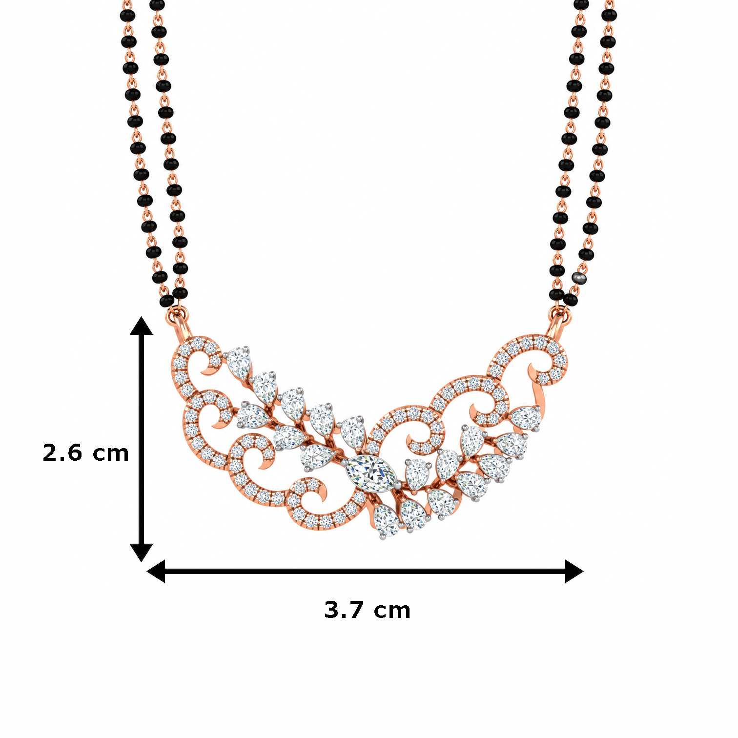 Indo-Western Marquise Diamond Tanmania Pendant - Image 3