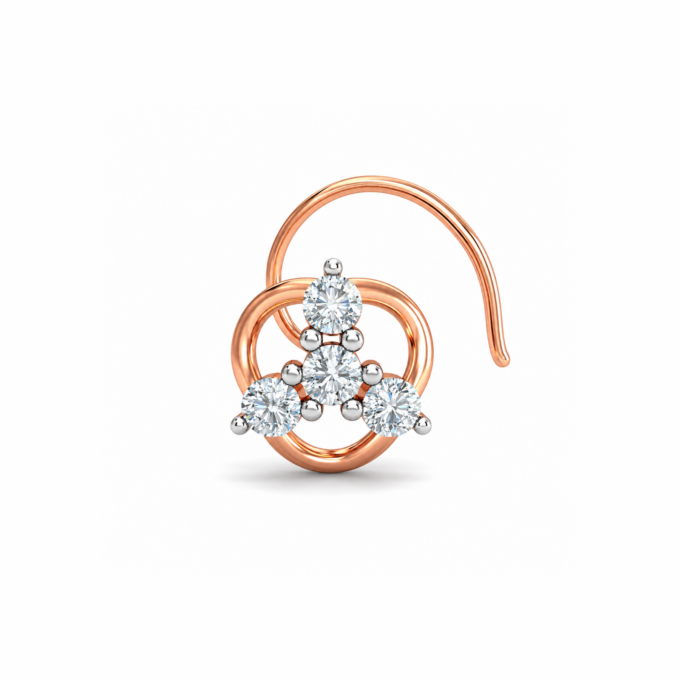 4 Diamonds Delicate Wire Nosepin