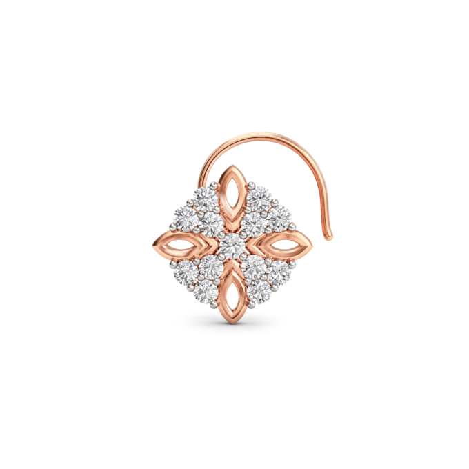 Marquise Shaped Gold Petal Diamond Nosepin
