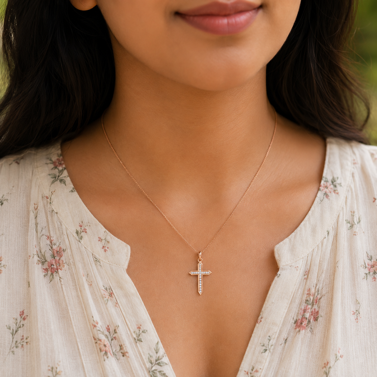 ETERNAL RADIANCE DIAMOND CROSS PENDANT - Image 4