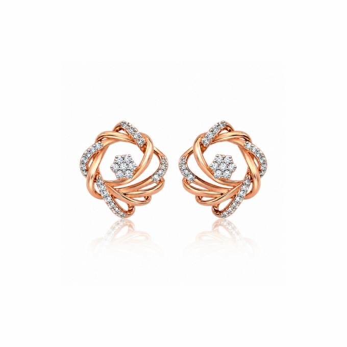 Harmony Solitaire Fusion Diamond Ear Tops