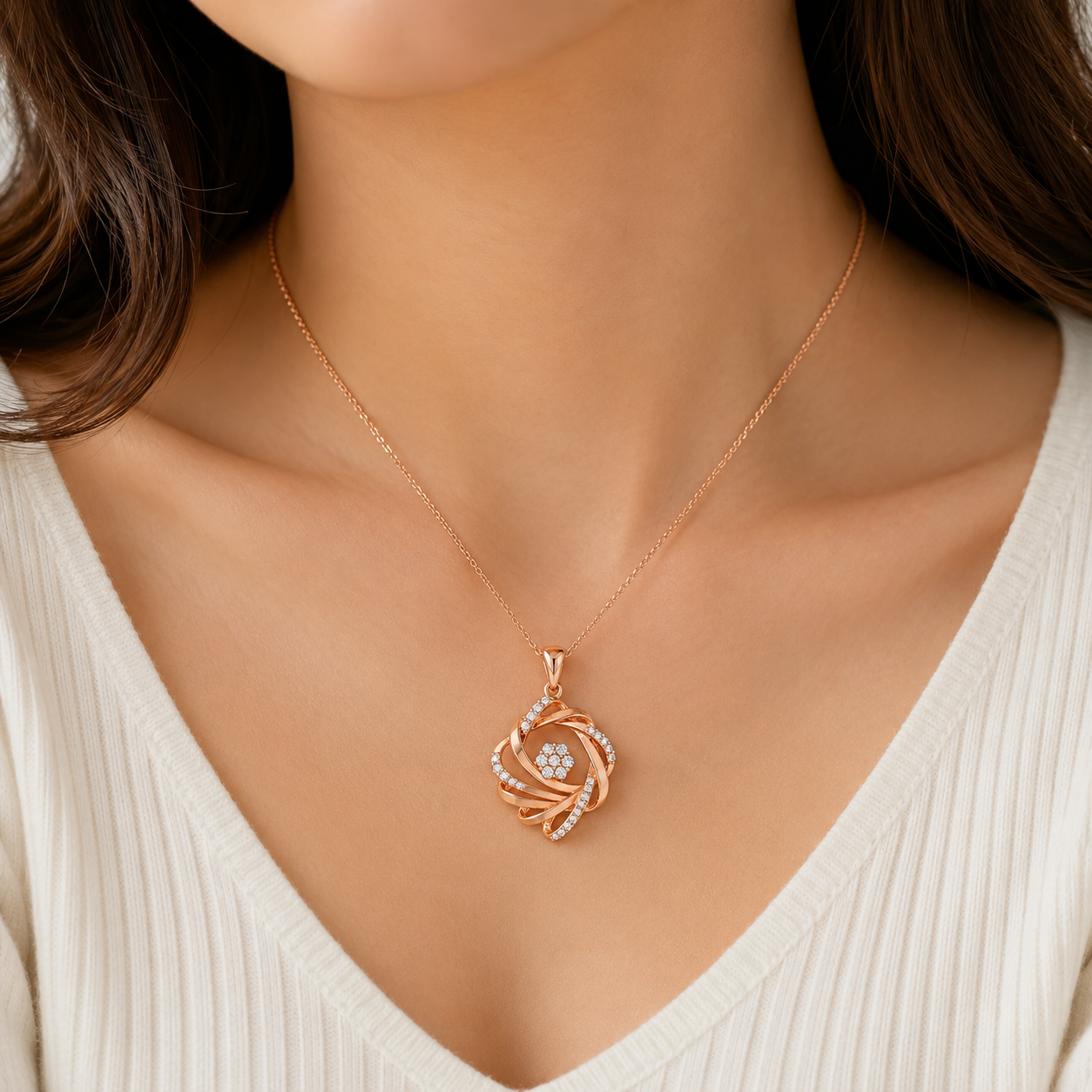 Harmony Solitaire Fusion Diamond Pendant - Image 2