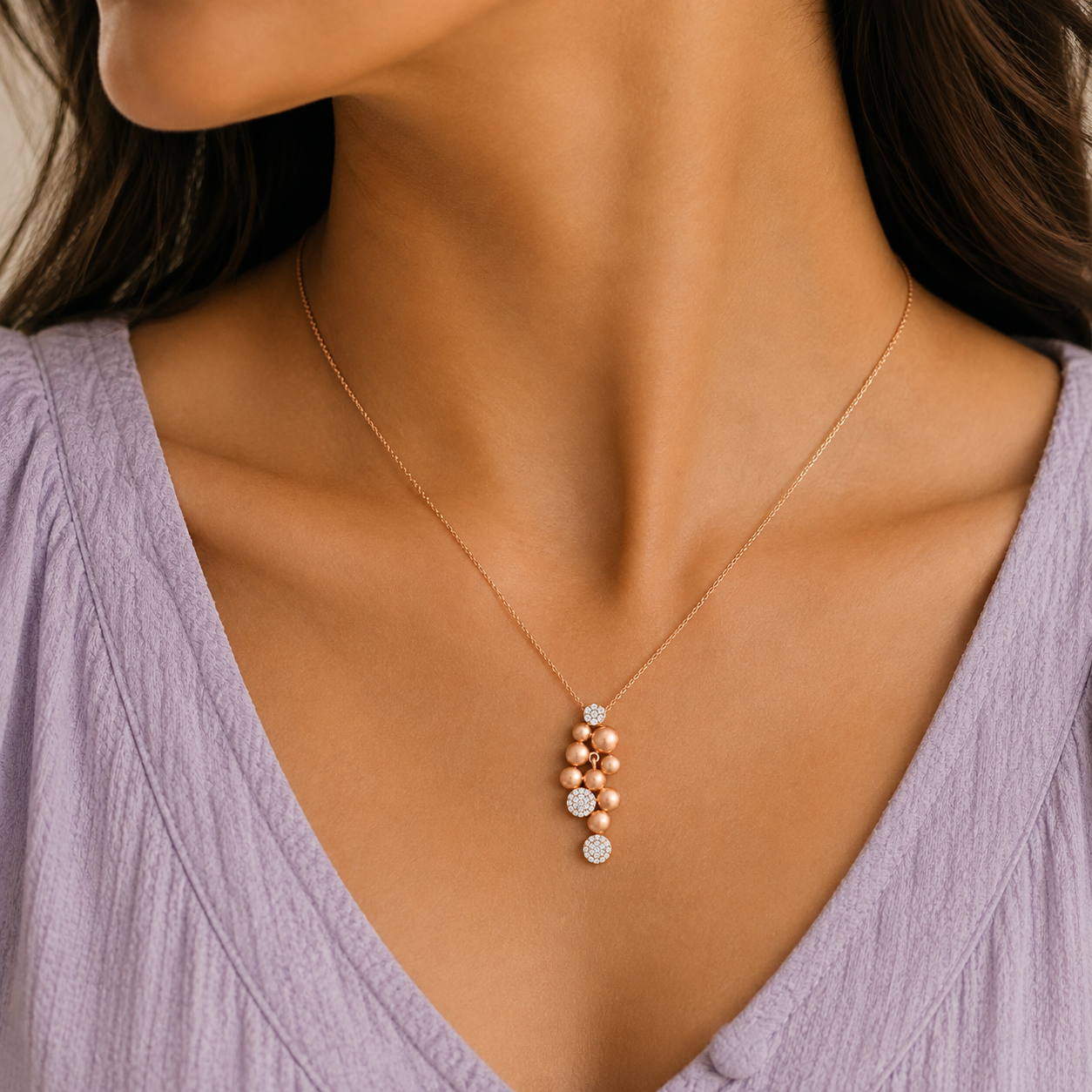 Versatile Orbit Cluster Diamond Pendant - Image 2