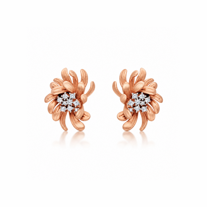 "Nature's Edge" Diamond Brooch-Style Earring Tops