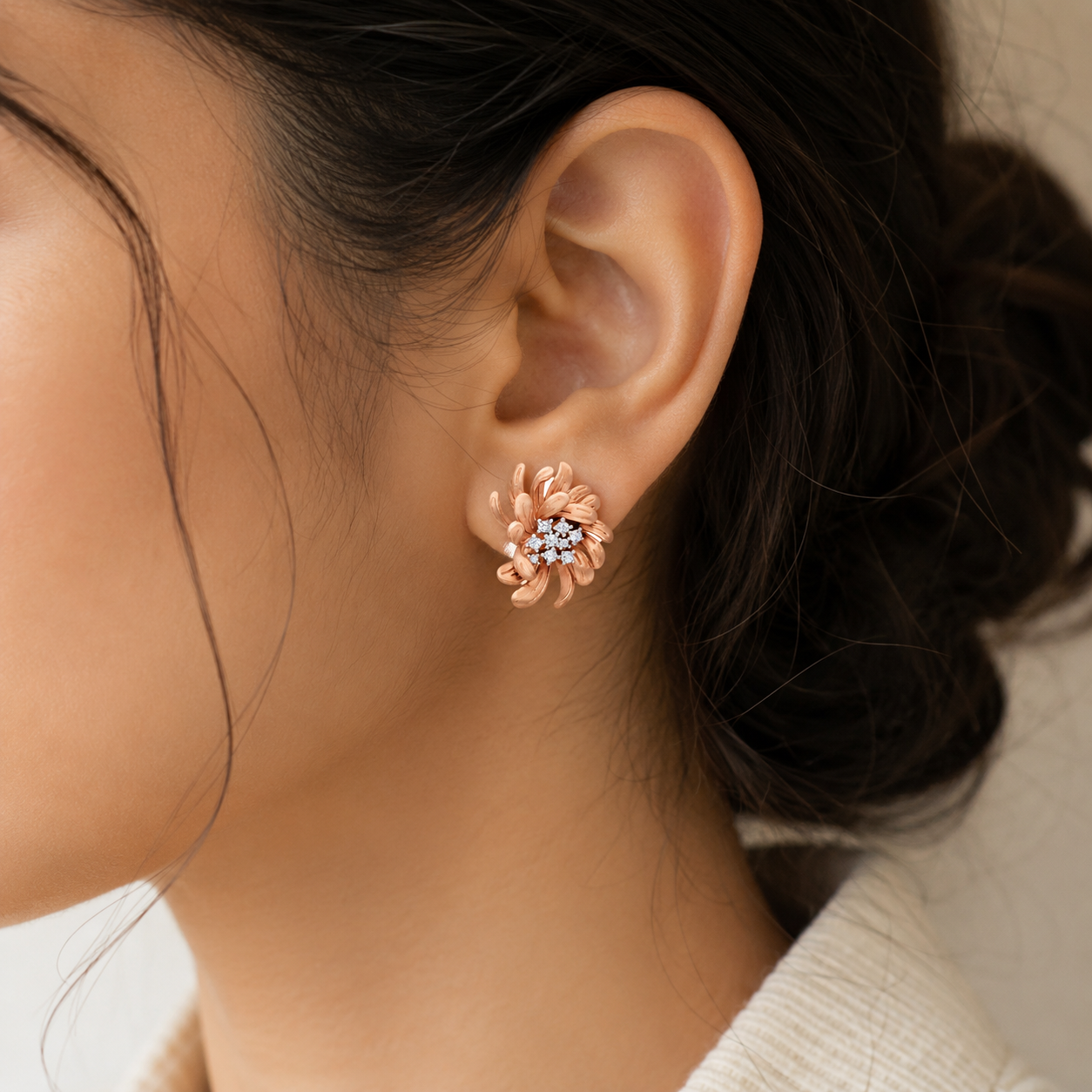 "Nature's Edge" Diamond Brooch-Style Earring Tops - Image 2