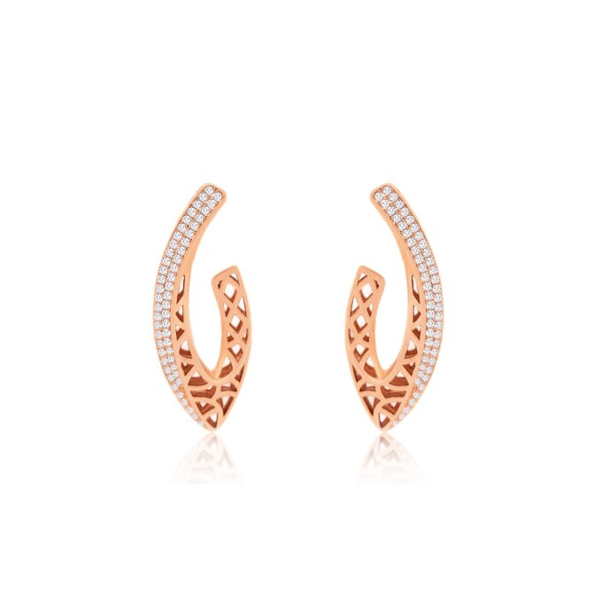 TURKISH ELEGANCE DIAMOND J-SHAPED EARRINGS