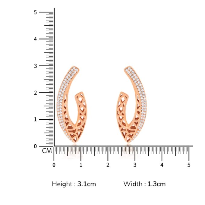 TURKISH ELEGANCE DIAMOND J-SHAPED EARRINGS