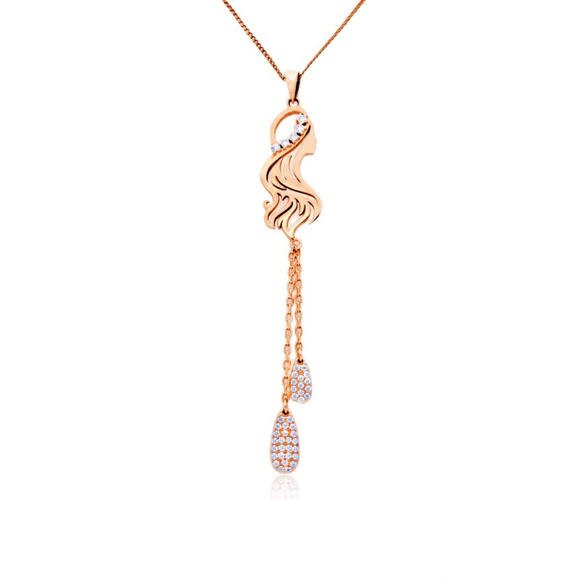 Graceful Cascade Diamond Pendant Set - Image 2