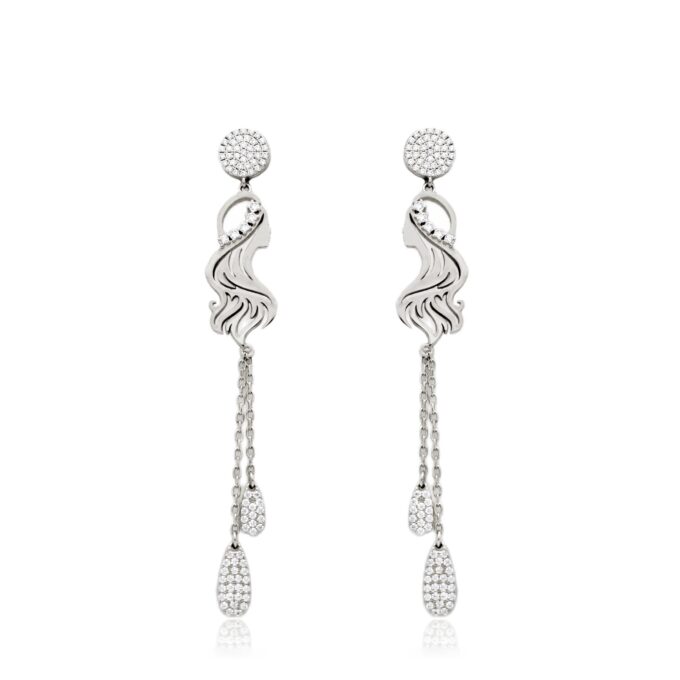 GRACEFUL CASCADE DIAMOND DANGLING EARRINGS