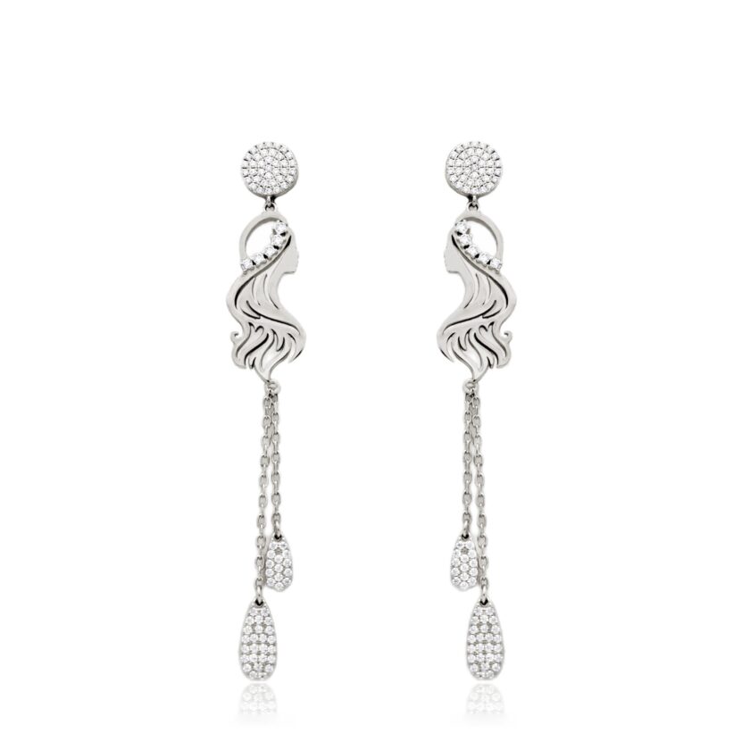 GRACEFUL CASCADE DIAMOND DANGLING EARRINGS - Image 3