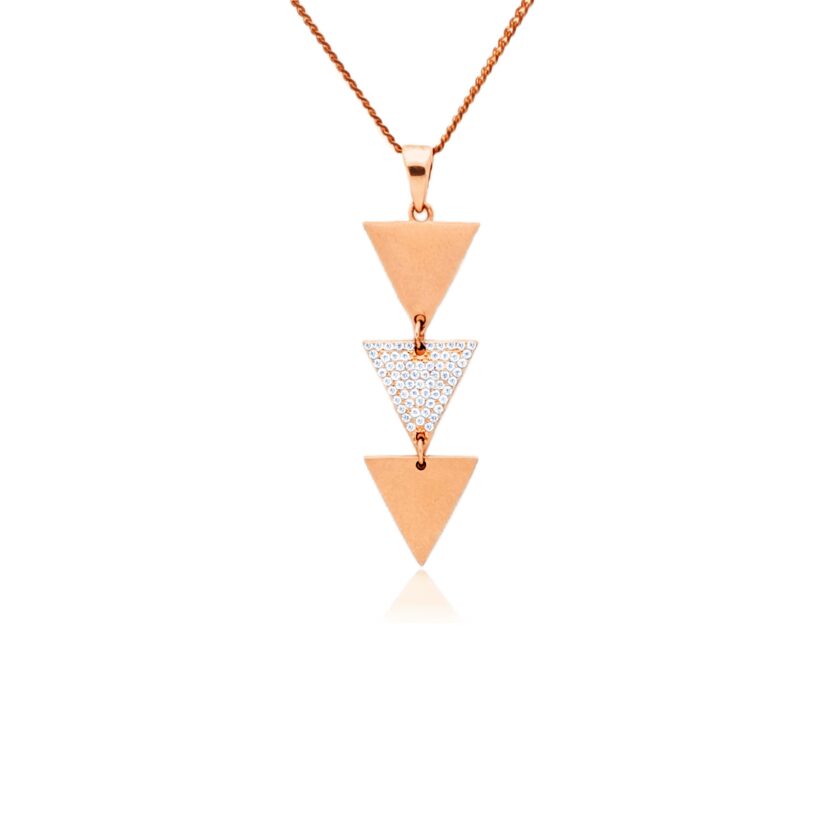Triangular Spark Diamond Pendant Set - Image 2