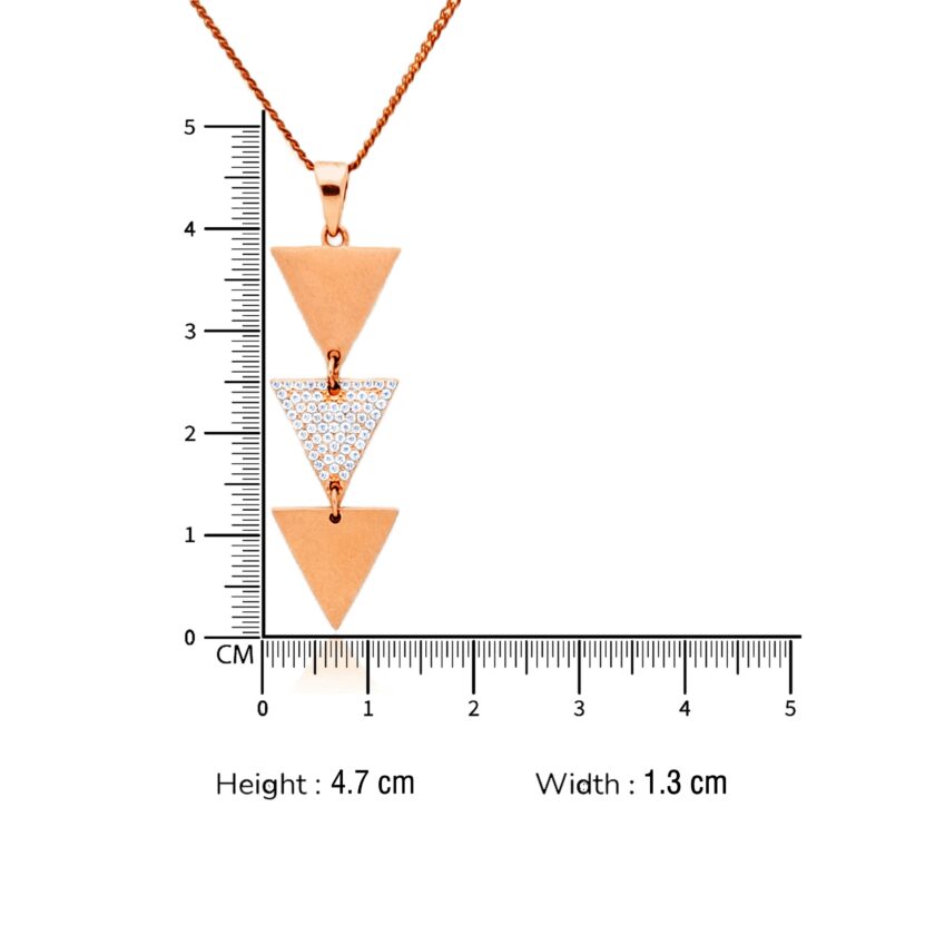 Triangular Spark Diamond Pendant Set - Image 3