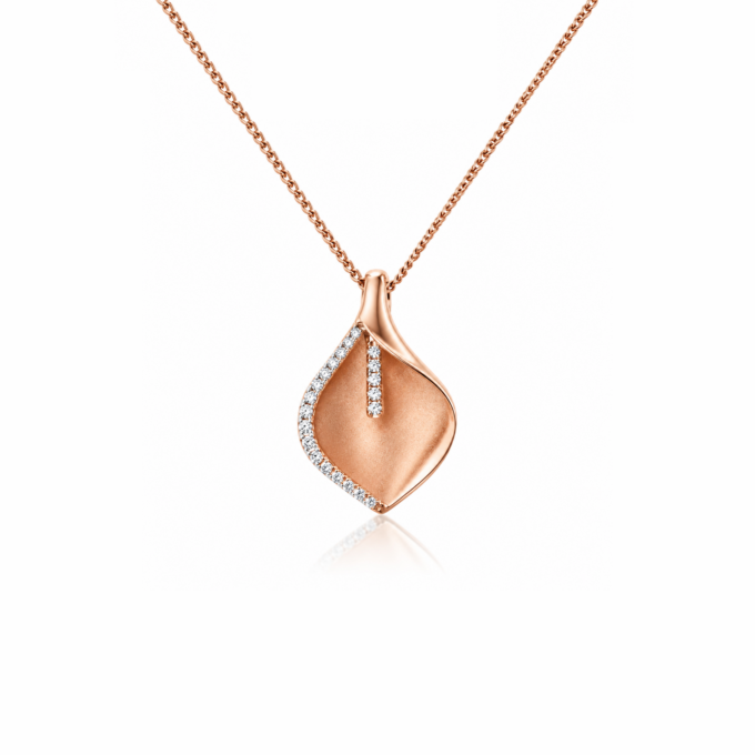 Matte Shell Diamond Pendant