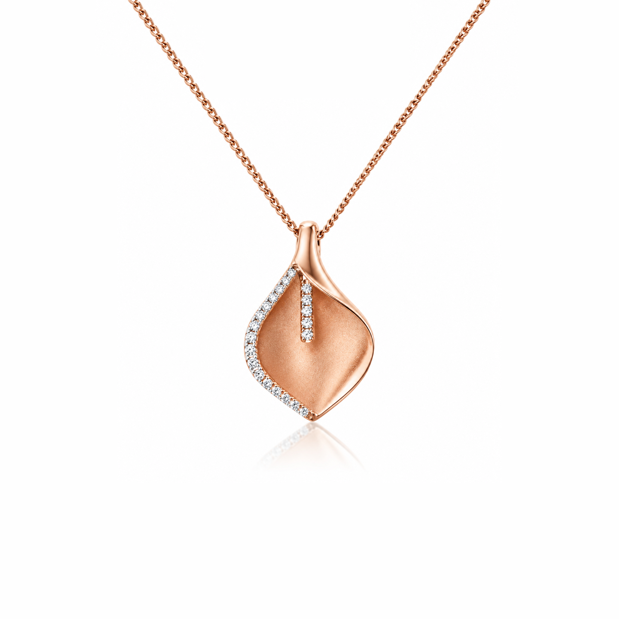 Matte Shell Diamond Pendant