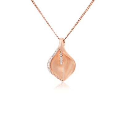 Matte Shell Diamond Pendant
