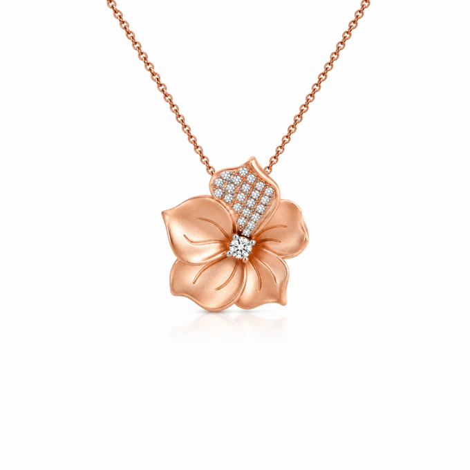 Diamond Glow Flower Pendant