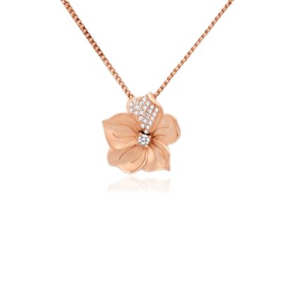 Diamond Glow Flower Pendant