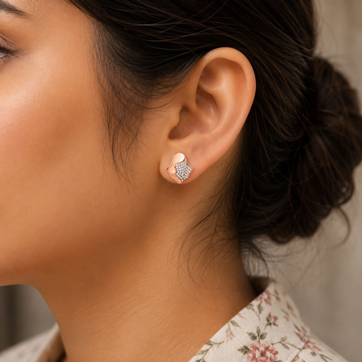 "Divine Blessings" Khmissa Diamond Earring Tops - Image 2