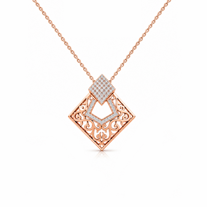 Filigree Kite Diamond Pendant
