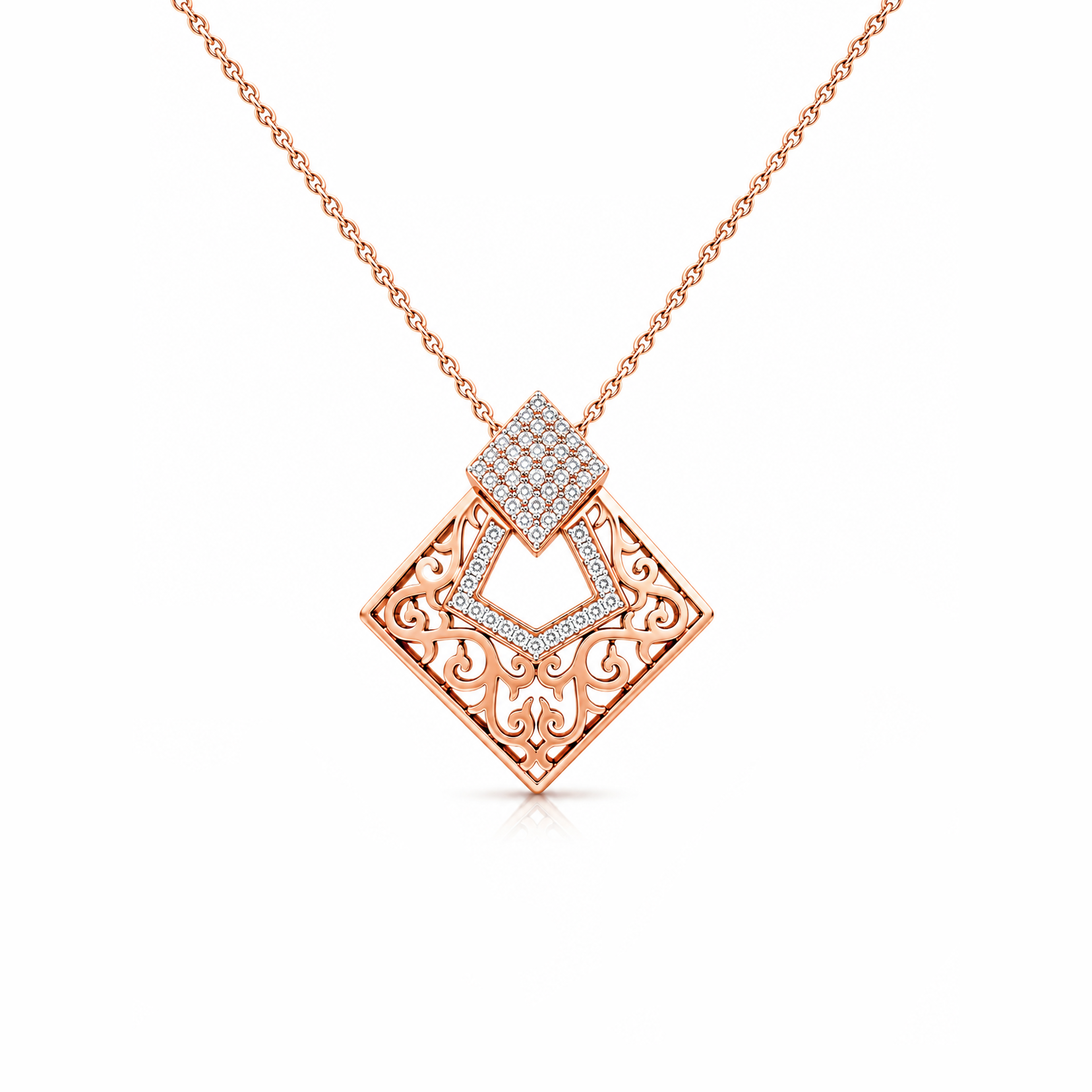 Filigree Kite Diamond Pendant