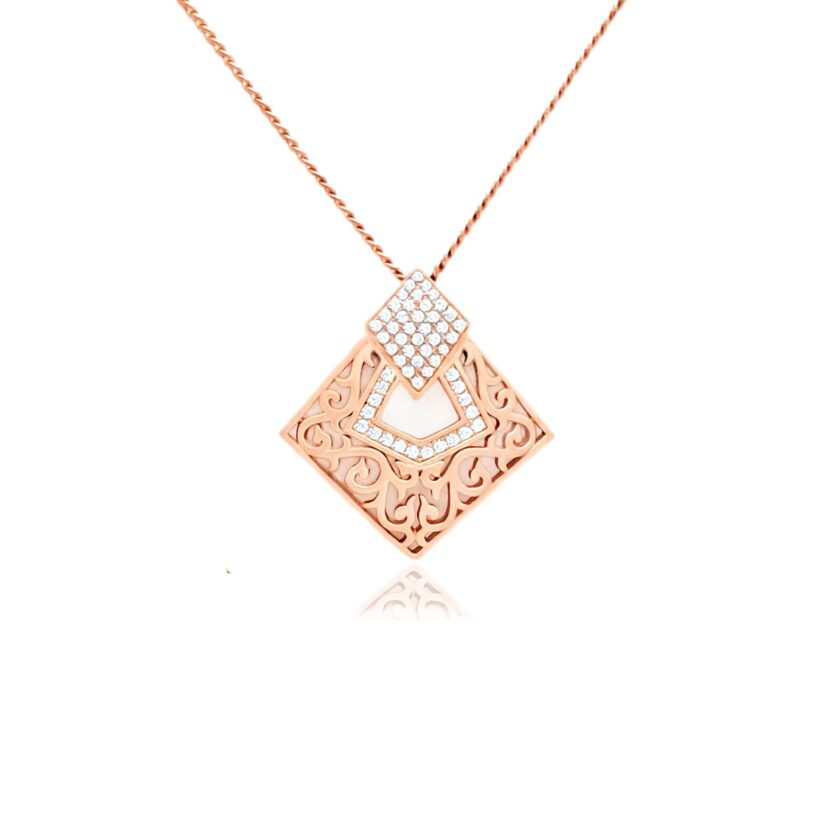 Filigree Kite Diamond Pendant Set - Image 2
