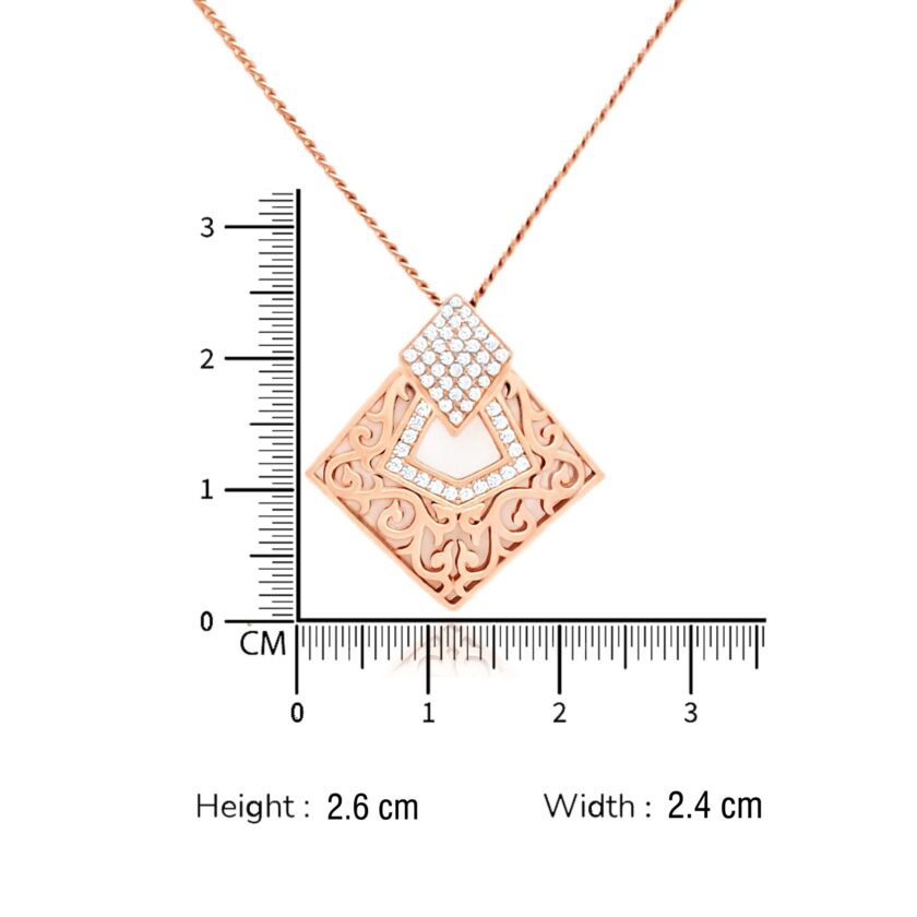 Filigree Kite Diamond Pendant Set - Image 3
