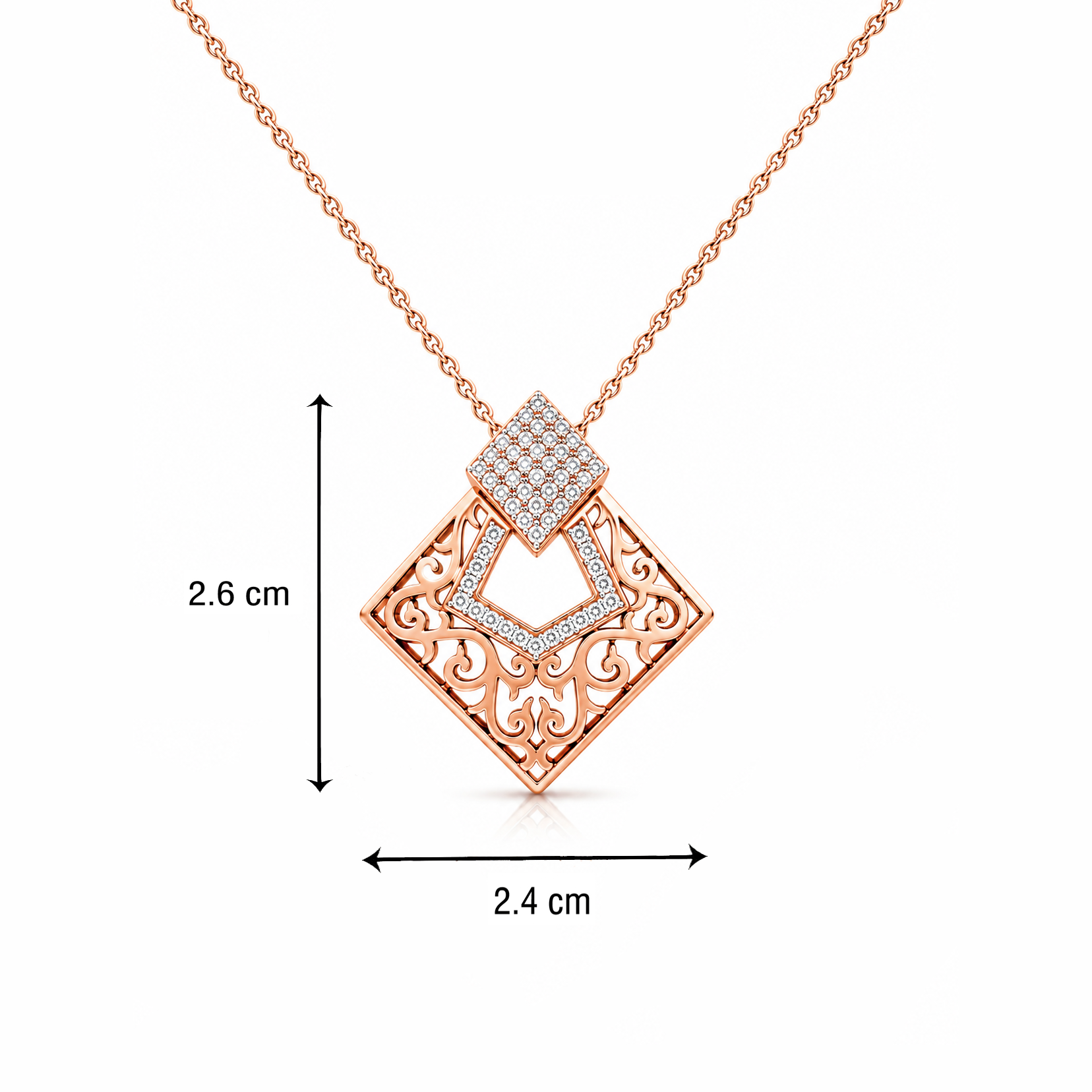 Filigree Kite Diamond Pendant - Image 3