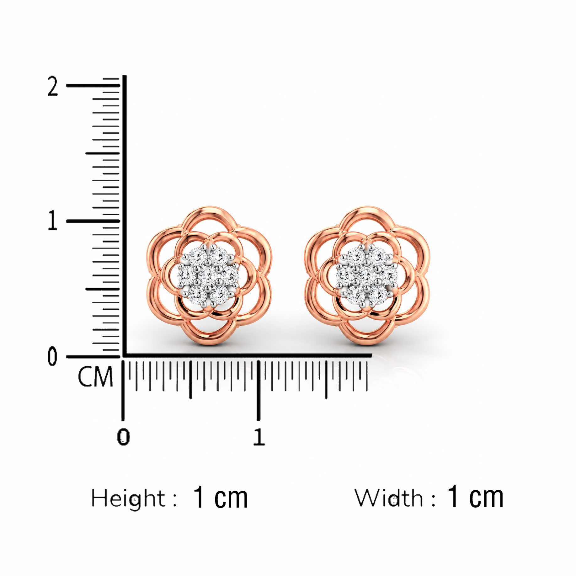 FILIGREE FLOWER DIAMOND EARRINGS - Image 4