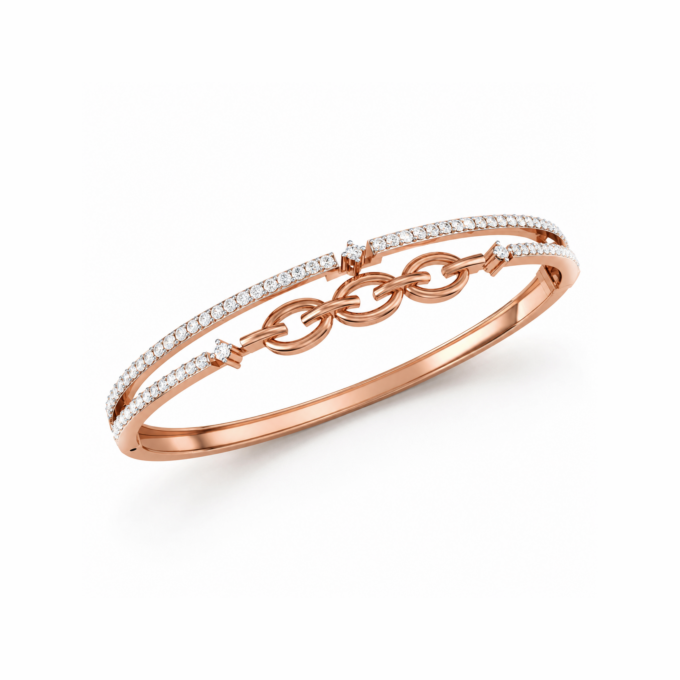 Duo Elegance Stiff Diamond Bracelet