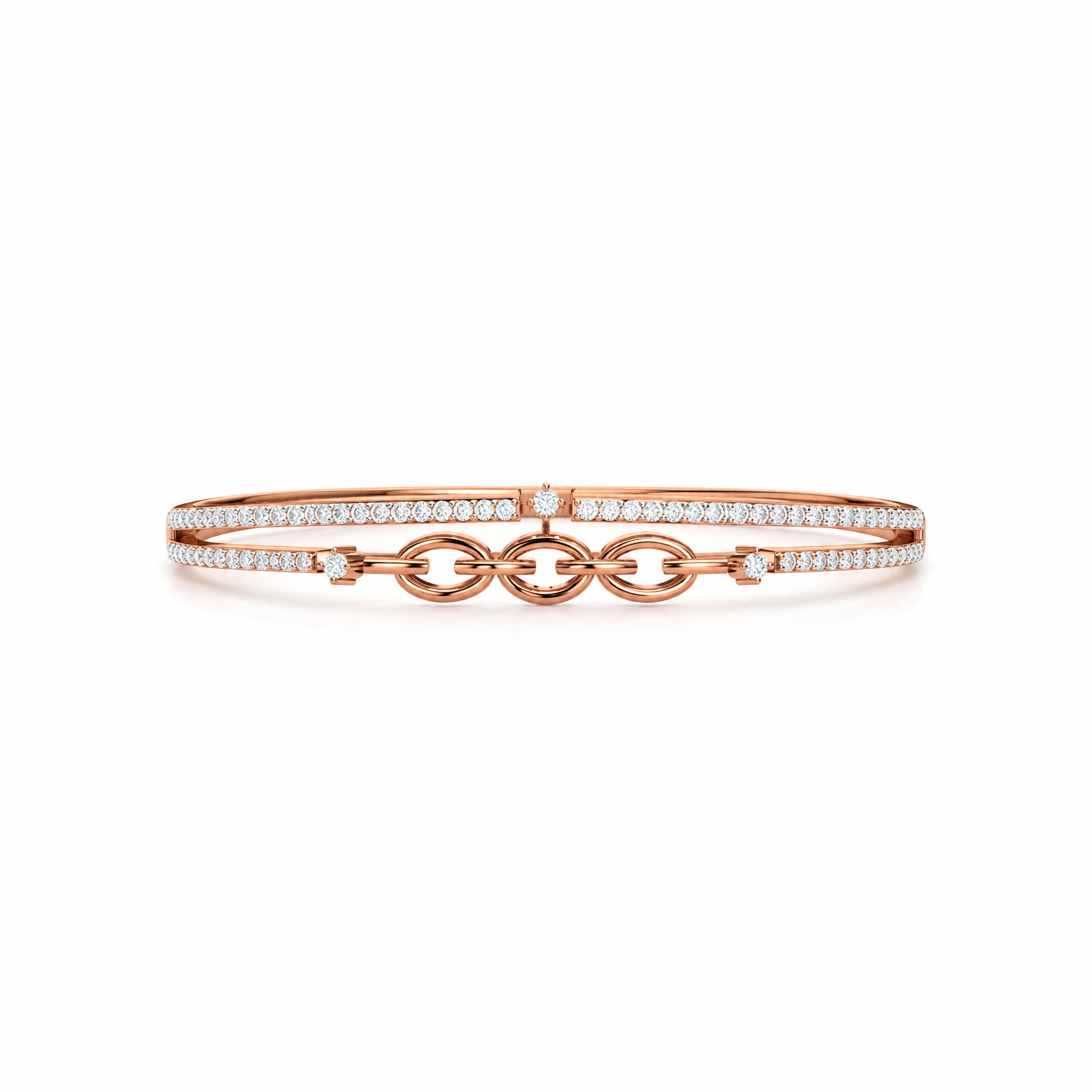 Duo Elegance Stiff Diamond Bracelet - Image 2
