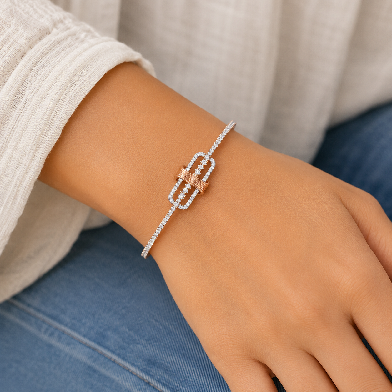 Rectangular Brilliance Diamond Bracelet - Image 4