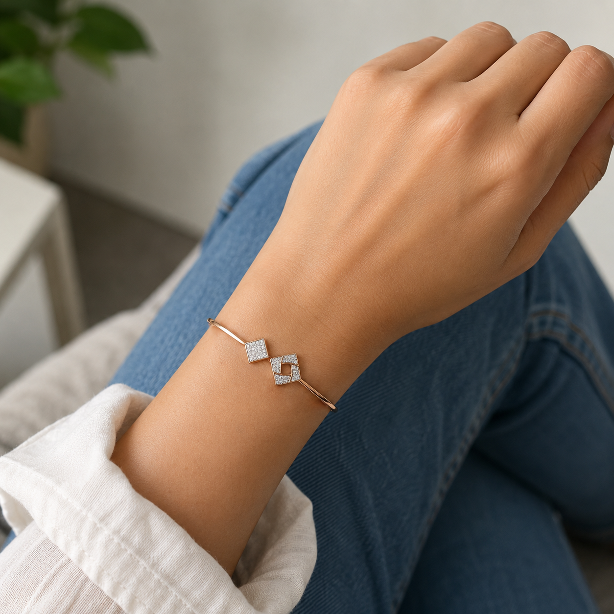 Elegant Duo Square Bracelet - Image 4
