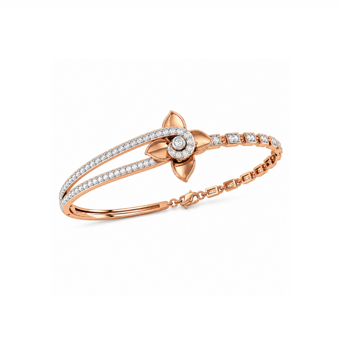 Floral Harmony Diamond Bracelet