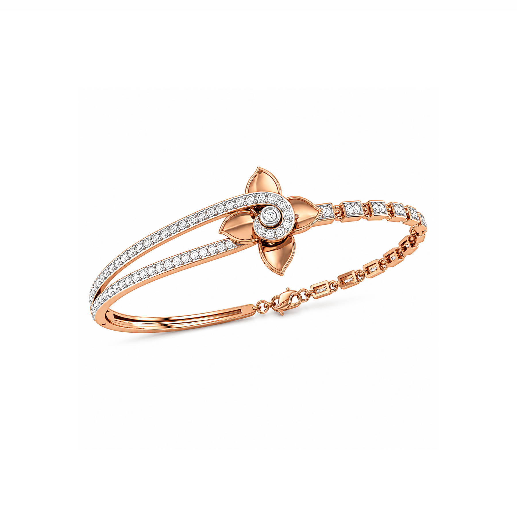 Floral Harmony Diamond Bracelet