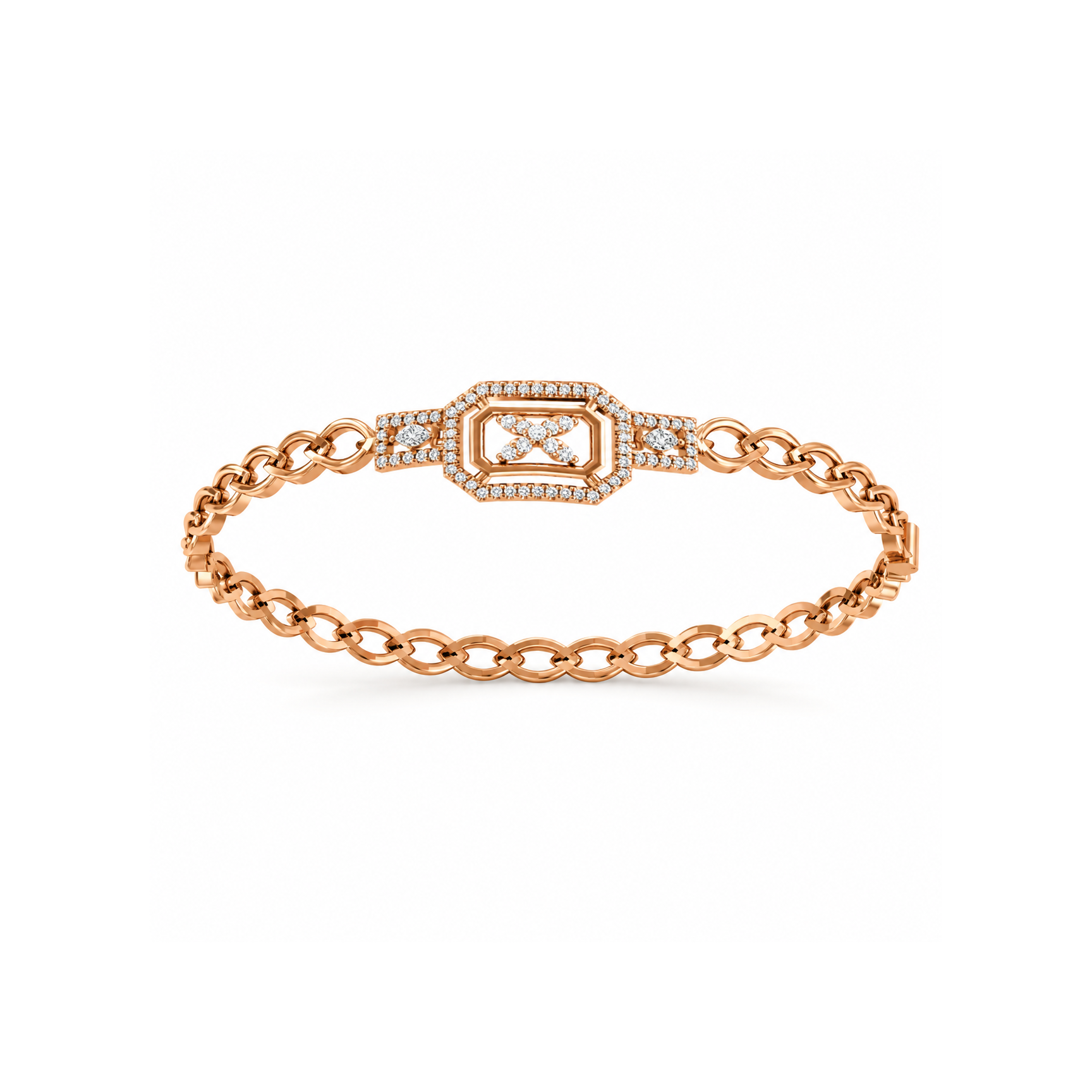 Hexagonal Elegance Diamond Bracelet - Image 2
