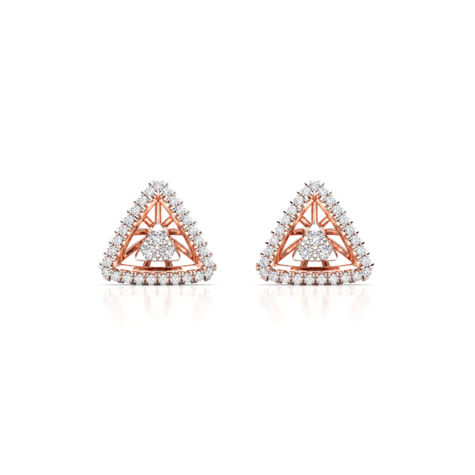 TRIANGLE PROTRUSION DIAMOND EARRINGS