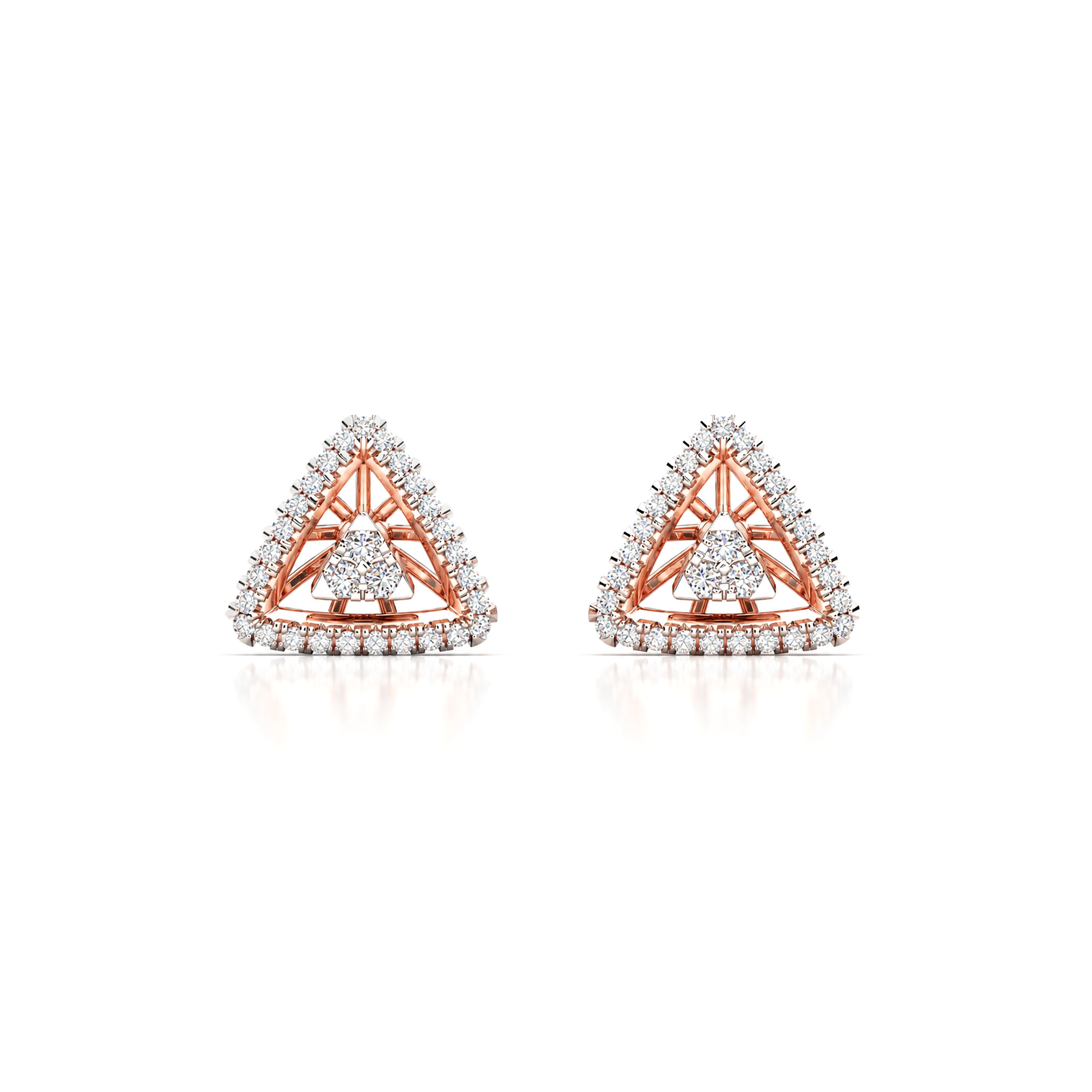 TRIANGLE PROTRUSION DIAMOND EARRINGS